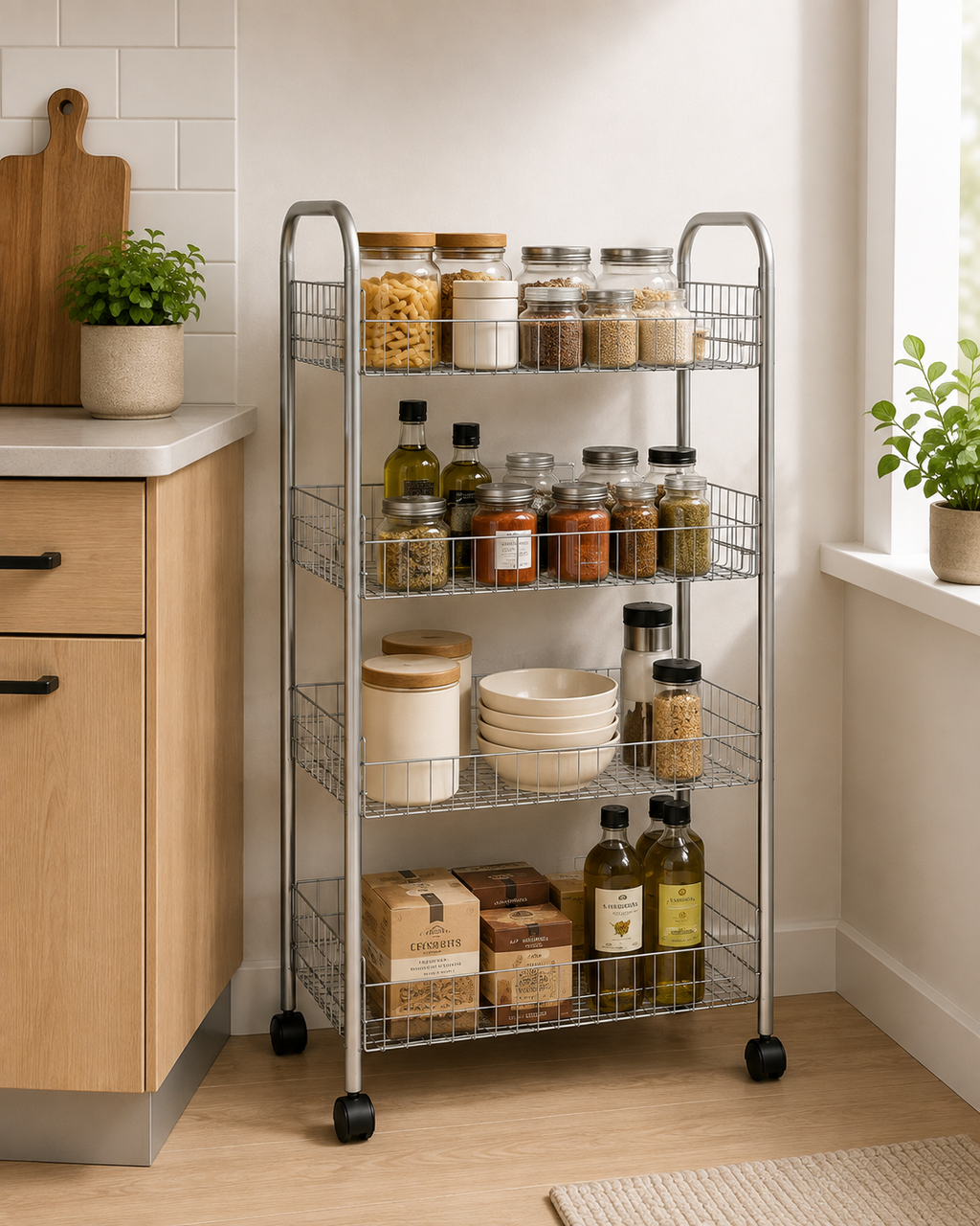 Rolbare Opbergtrolley met 4 Lagen