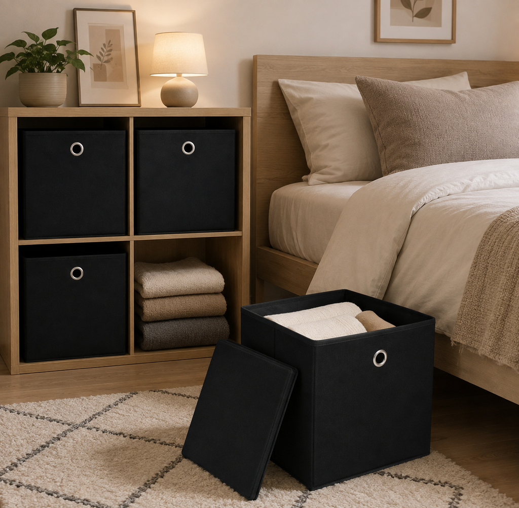 Opbergboxen Set van 4 – Opvouwbaar & Ruimtebesparend