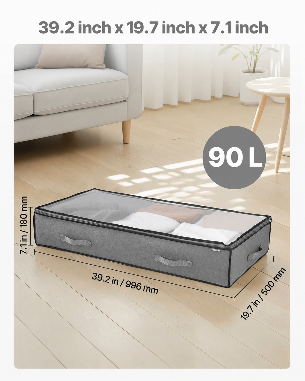 Onderbed Opbergbox Set (6 stuks) – Ruimtebesparend & Opvouwbaar