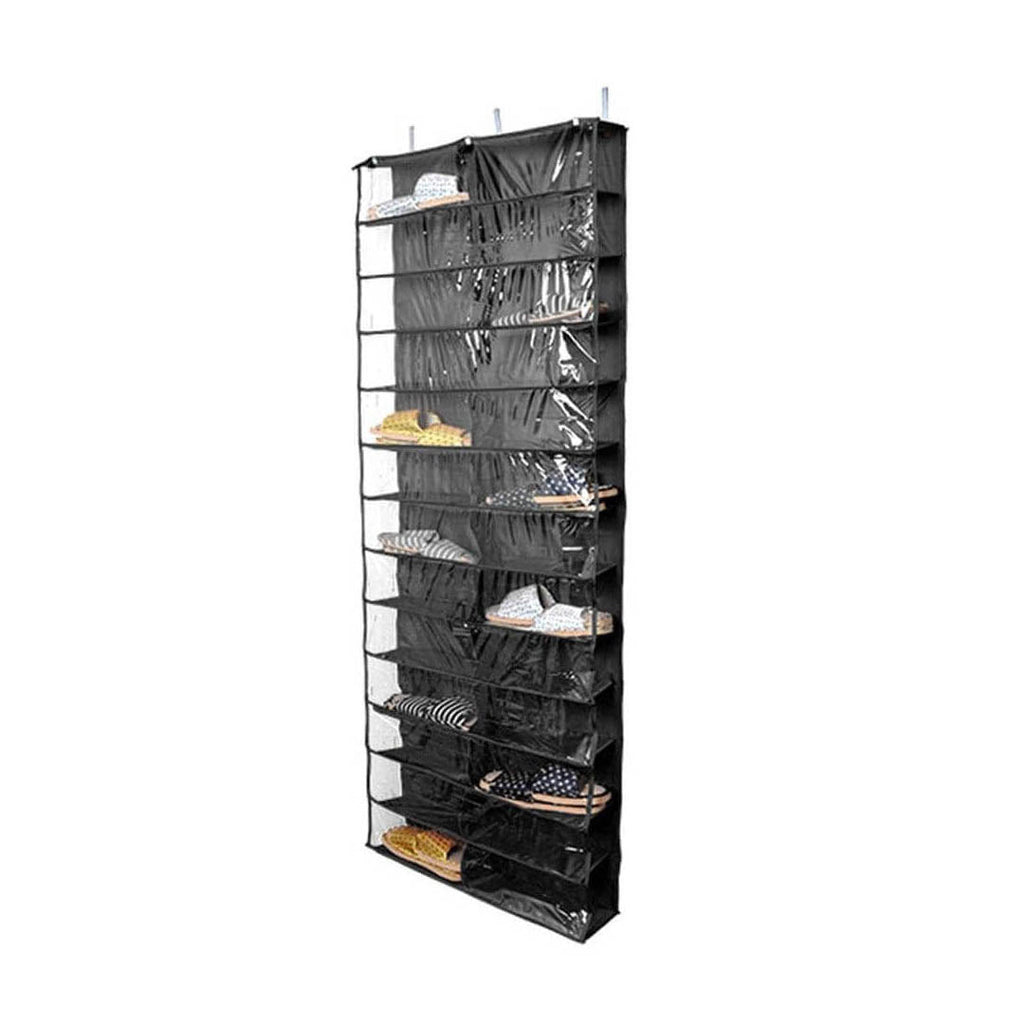 Door-mounted shoe storage black