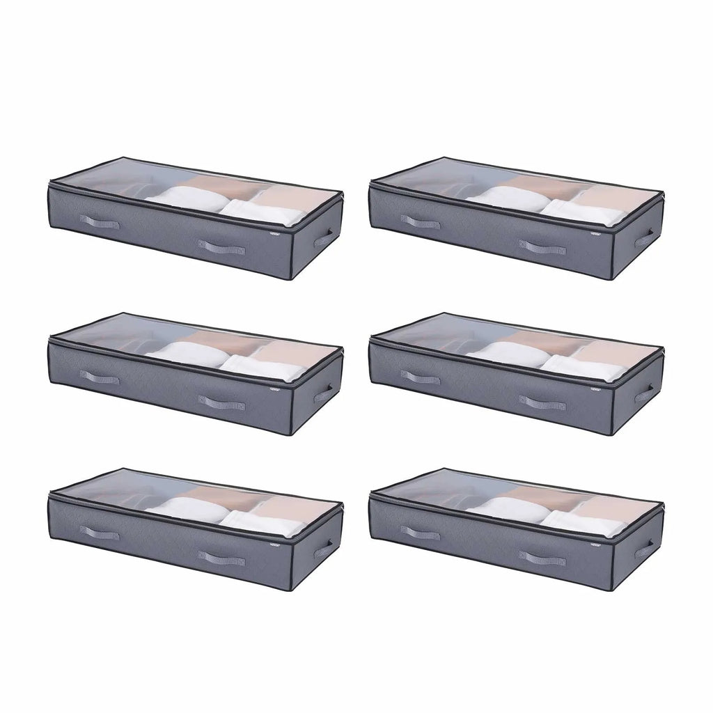 Onderbed Opbergbox Set (6 stuks) – Ruimtebesparend & Opvouwbaar